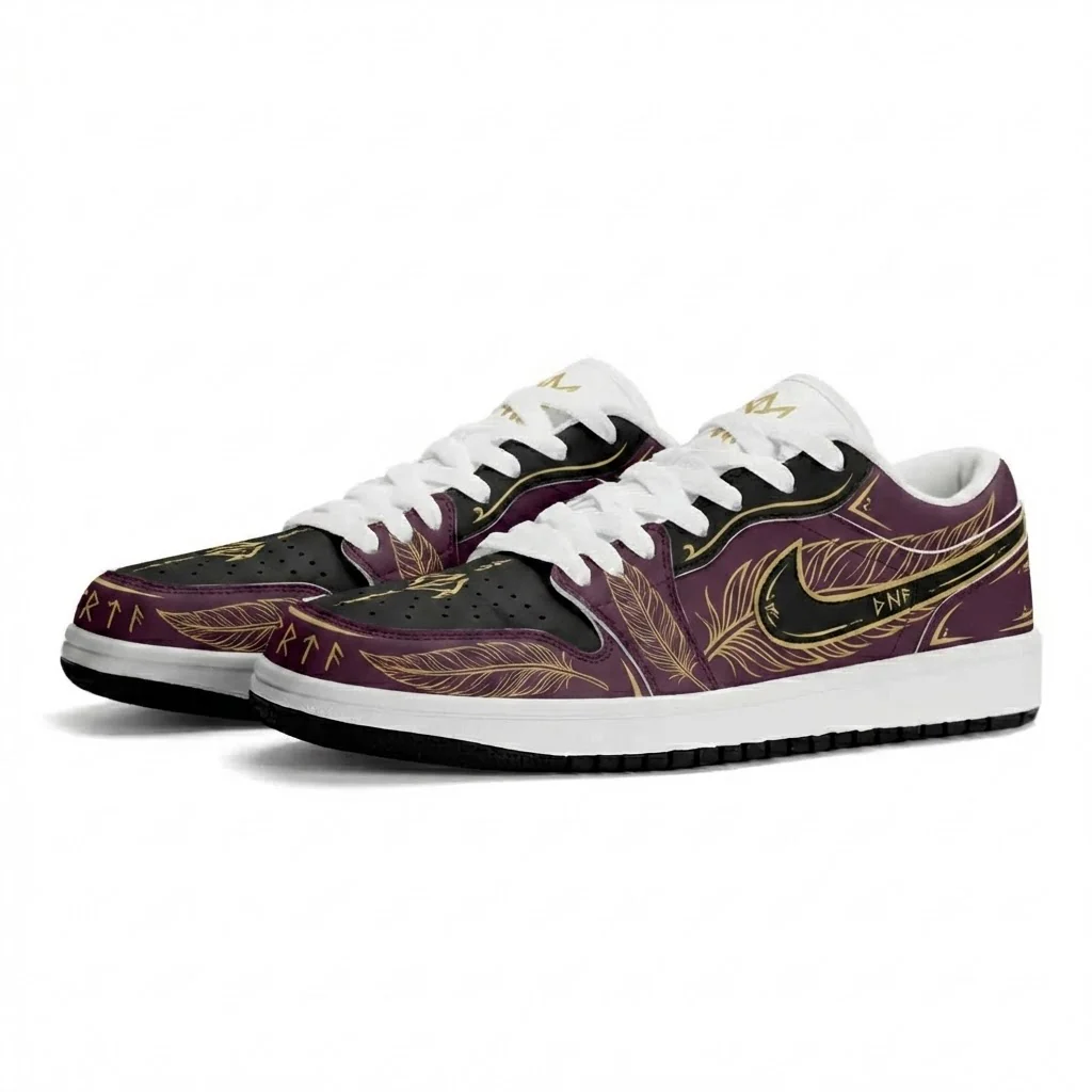 Agott Gold Feather Design Shoes J1