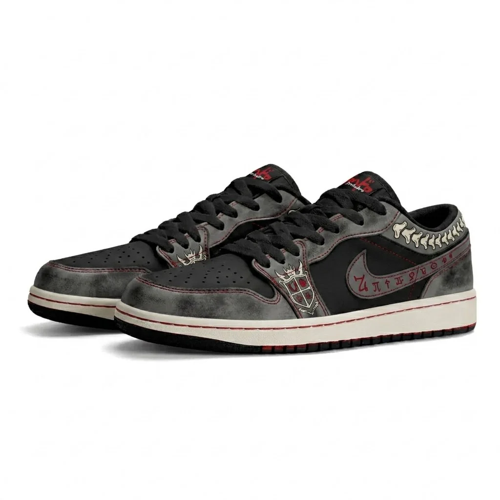 Devil Contract Bones Design Shoes J1