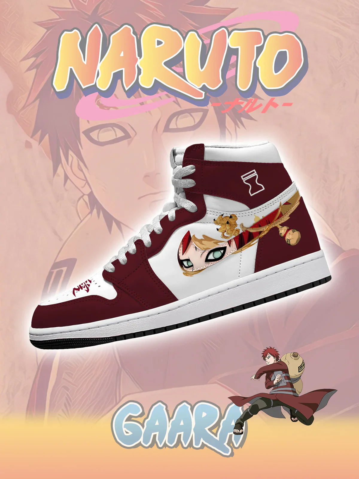Gaara (Adult and kids size available) Limited Edition Design Shoes J1