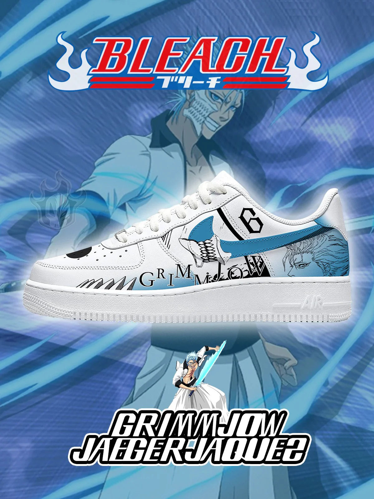 Grimmjow Jaegerjaquez  limited edition Design Shoes F1
