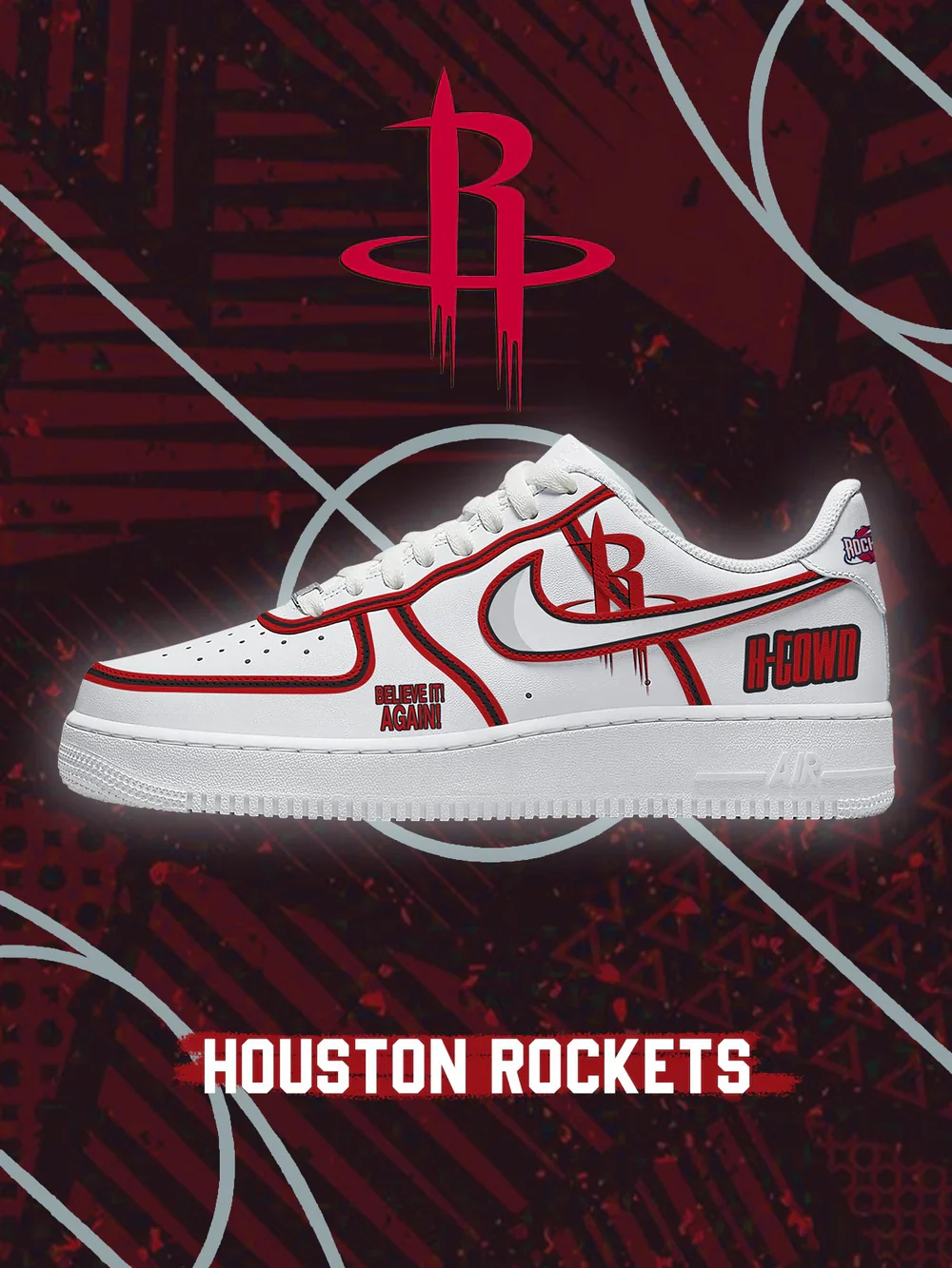 Houston Basketball limited edition Design Shoes F1