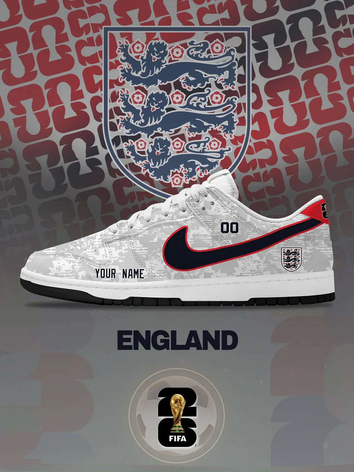 World Cup 2026 England Design Shoes DK